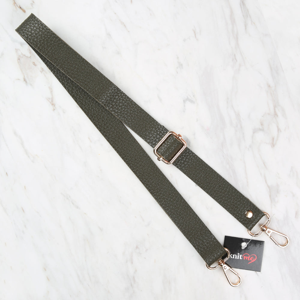 Knitme Sürgü Tokalı Çanta Askısı 130x2,5 cm Haki BA-0003